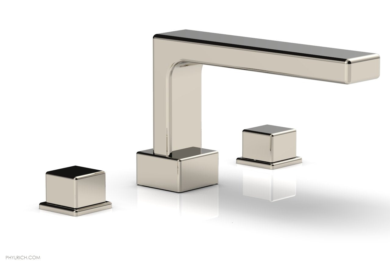 6-3/8" - Satin Nickel - MIX Deck Tub Set - Cube Handles 290-43 by Phylrich - New York Hardware