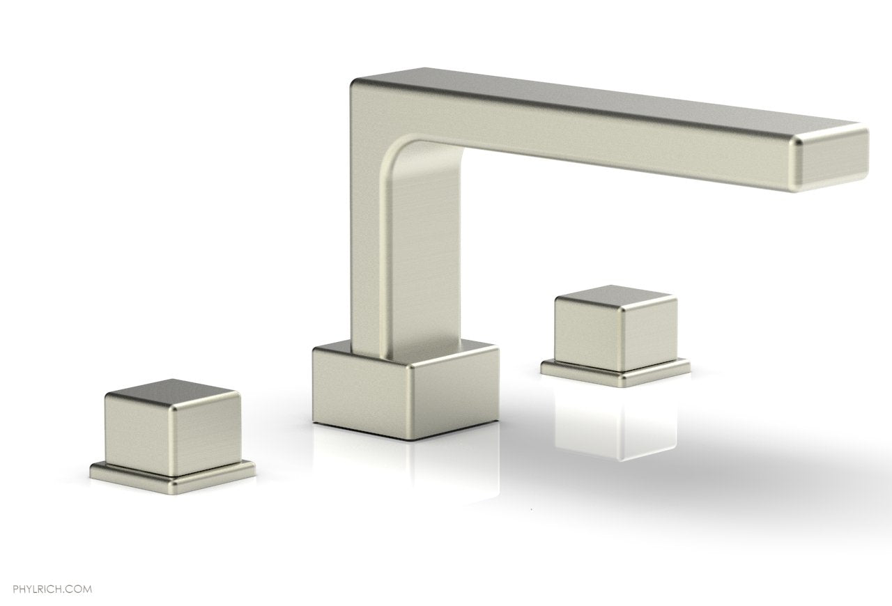 6-3/8" - Polished Brass - MIX Deck Tub Set - Cube Handles 290-43 by Phylrich - New York Hardware