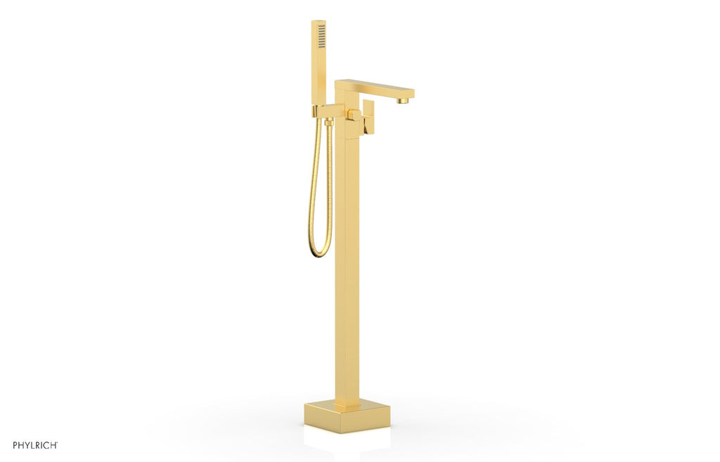 10-3/8" - Burnished Gold - MIX Floor Mount Tub Filler with Hand Shower 290-45 by Phylrich - New York Hardware