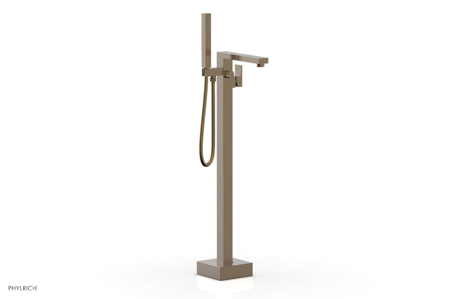 10-3/8" - Antique Brass - MIX Floor Mount Tub Filler with Hand Shower 290-45 by Phylrich - New York Hardware