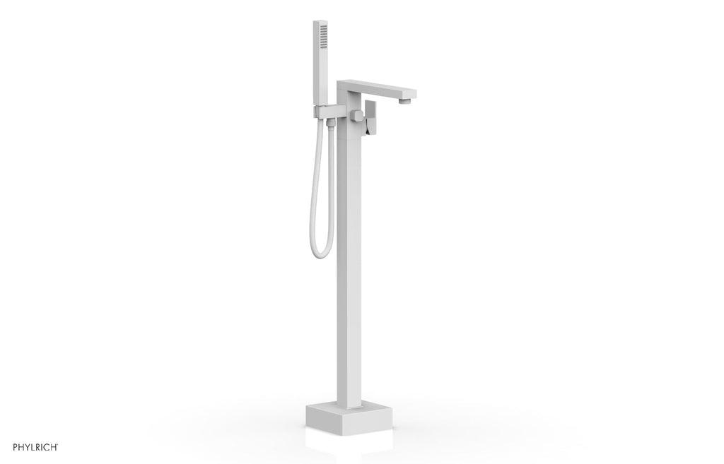 10-3/8" - Satin White - MIX Floor Mount Tub Filler with Hand Shower 290-45 by Phylrich - New York Hardware