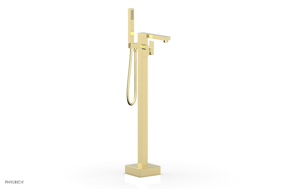 10-3/8" - Polished Brass - MIX Floor Mount Tub Filler with Hand Shower 290-45 by Phylrich - New York Hardware