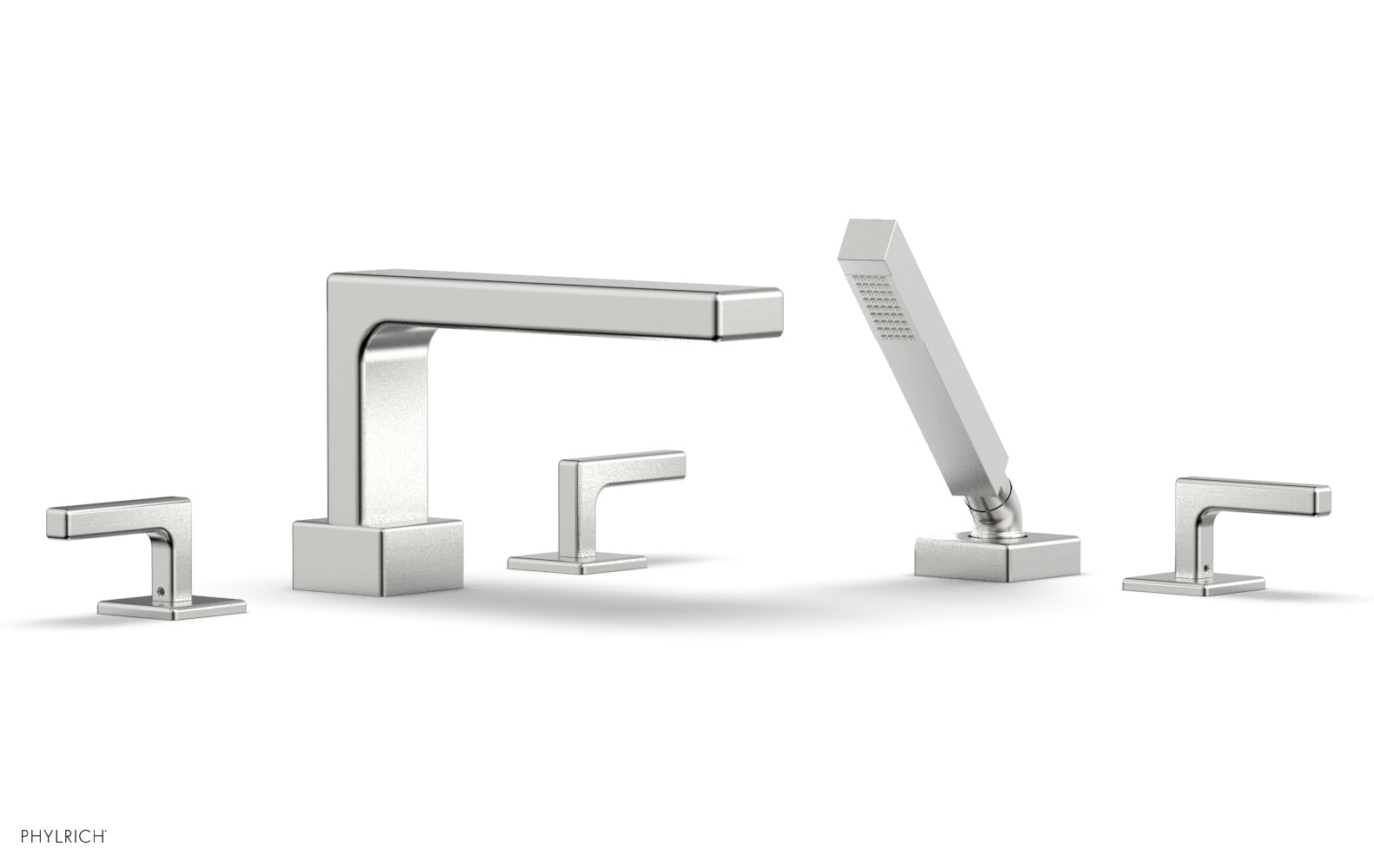 6-3/8" - Satin Chrome - MIX Deck Tub Set with Hand Shower - Lever Handles 290-49 by Phylrich - New York Hardware