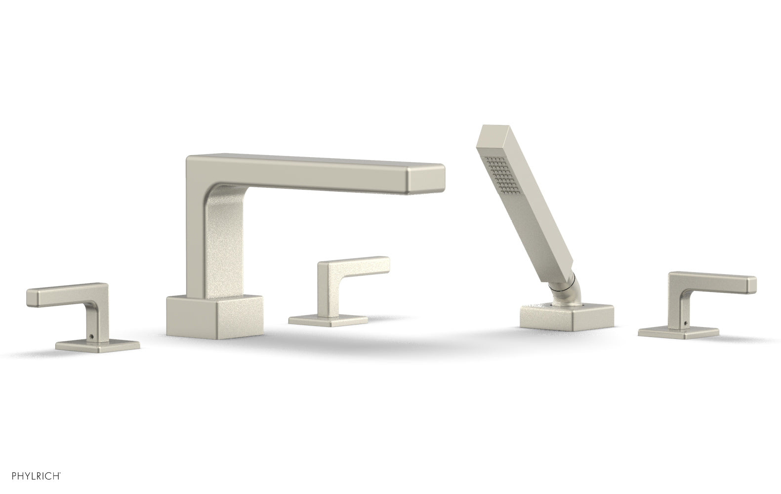 6-3/8" - Burnished Nickel - MIX Deck Tub Set with Hand Shower - Lever Handles 290-49 by Phylrich - New York Hardware