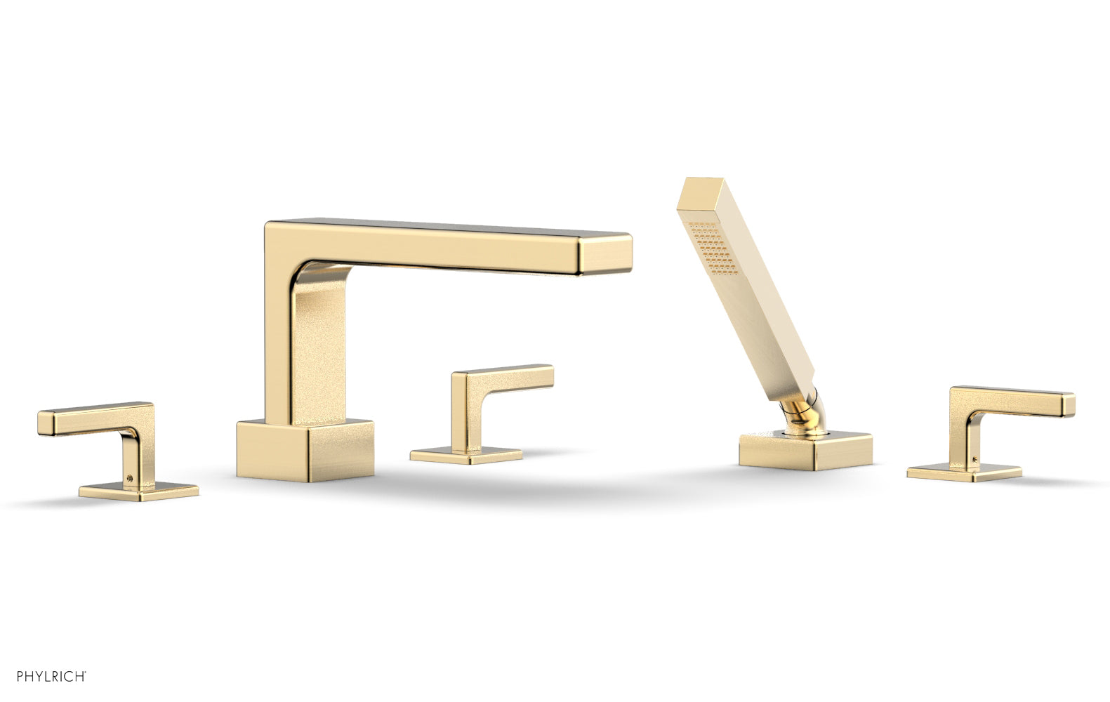 6-3/8" - Polished Chrome - MIX Deck Tub Set with Hand Shower - Lever Handles 290-49 by Phylrich - New York Hardware