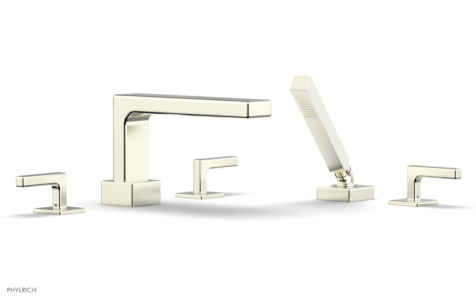 6-3/8" - Satin Nickel - MIX Deck Tub Set with Hand Shower - Lever Handles 290-49 by Phylrich - New York Hardware