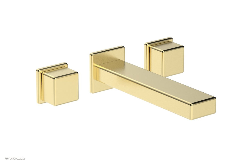 1-1/8" - Polished Brass Uncoated - MIX Wall Tub Set - Cube Handles 290-59 by Phylrich - New York Hardware