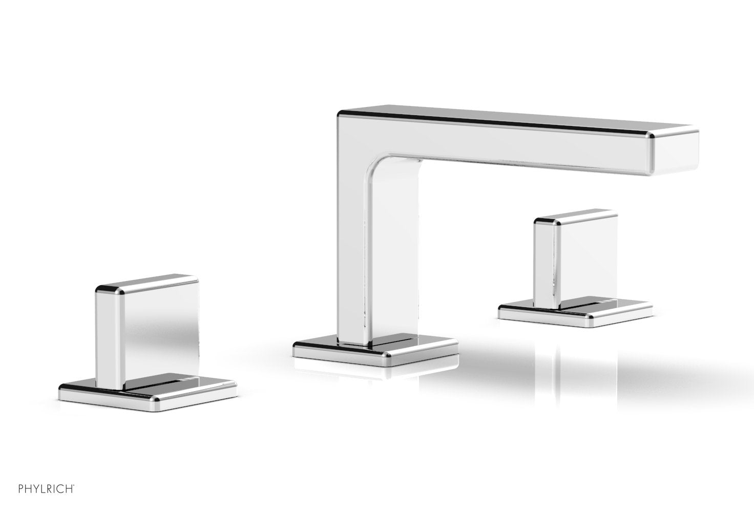 4-1/4" - Satin Brass - MIX Widespread Faucet - Blade Handles Height 290L-01 by Phylrich - New York Hardware