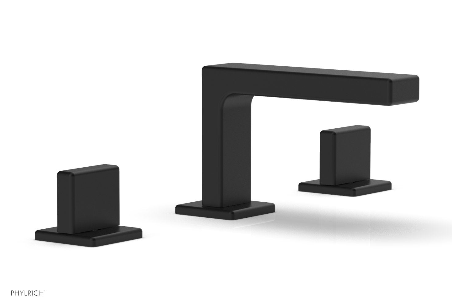 4-1/4" - Matte Black - MIX Widespread Faucet - Blade Handles Height 290L-01 by Phylrich - New York Hardware