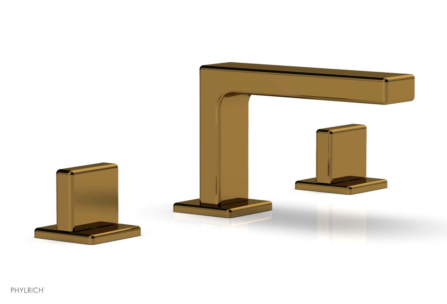 4-1/4" - French Brass - MIX Widespread Faucet - Blade Handles Height 290L-01 by Phylrich - New York Hardware