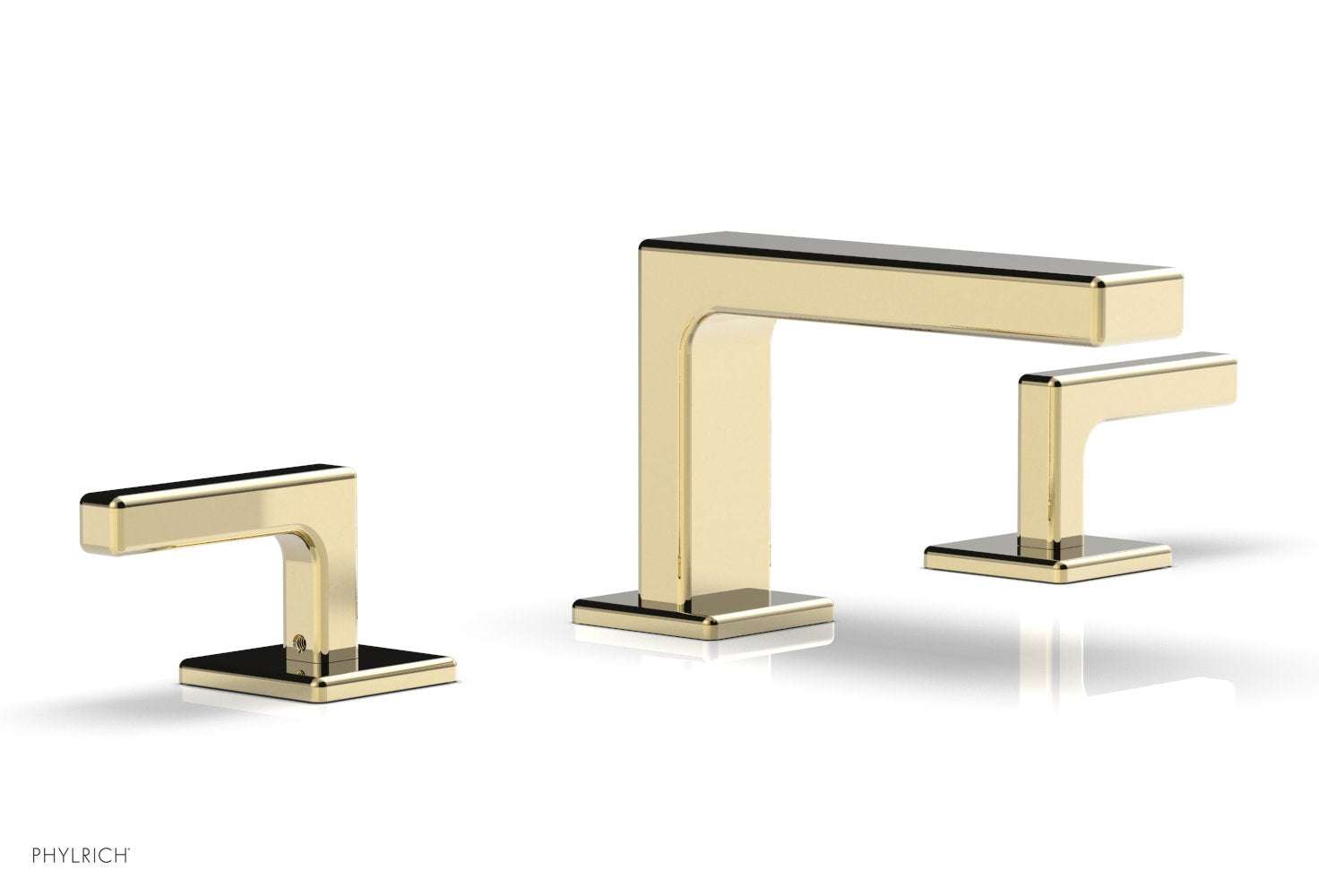 4-1/4" - Polished Brass Uncoated - MIX Widespread Faucet - Lever Handles Height 290L-02 by Phylrich - New York Hardware