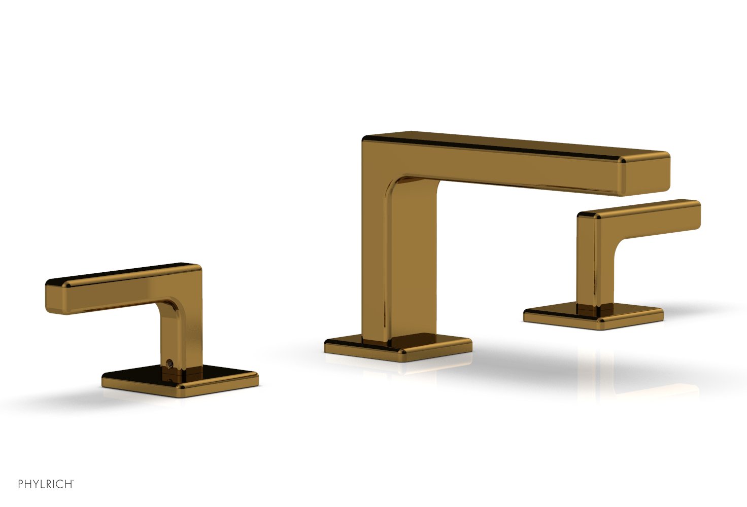 4-1/4" - Polished Gold - MIX Widespread Faucet - Lever Handles Height 290L-02 by Phylrich - New York Hardware