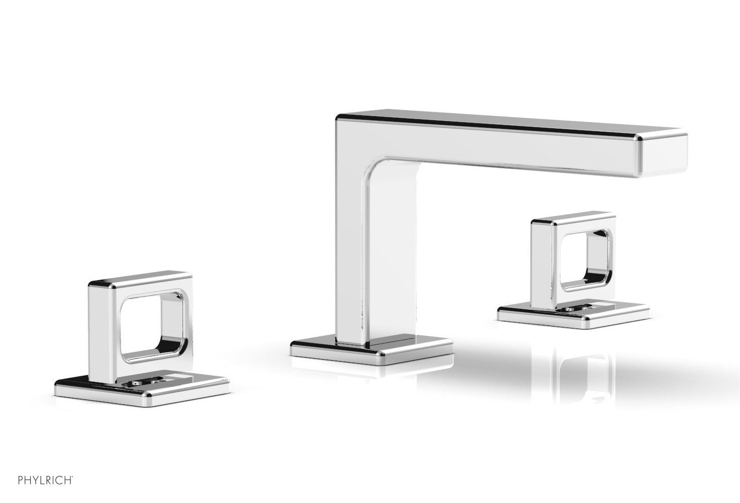 4-1/4" - Satin Brass - MIX Widespread Faucet - Ring Handles Height 290L-03 by Phylrich - New York Hardware