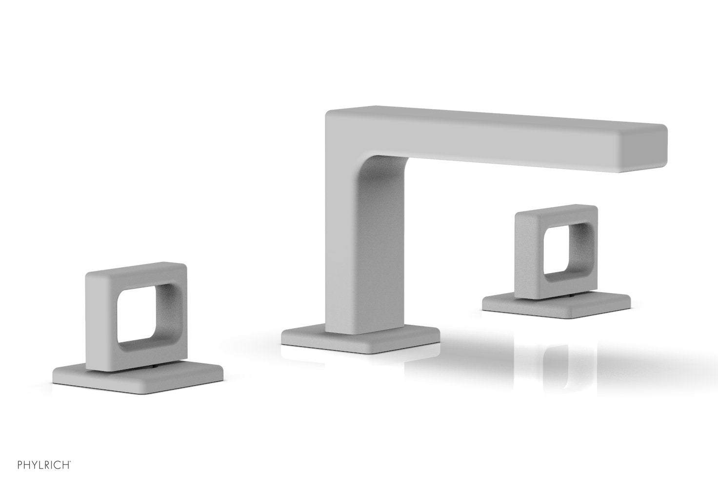 4-1/4" - Satin White - MIX Widespread Faucet - Ring Handles Height 290L-03 by Phylrich - New York Hardware