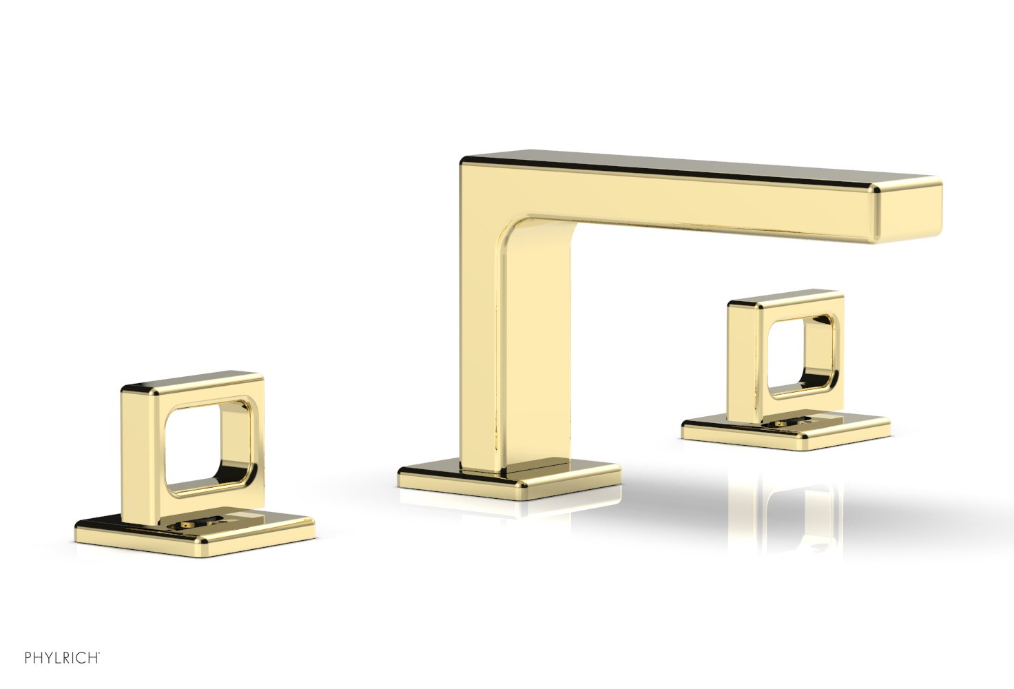 4-1/4" - French Brass - MIX Widespread Faucet - Ring Handles Height 290L-03 by Phylrich - New York Hardware