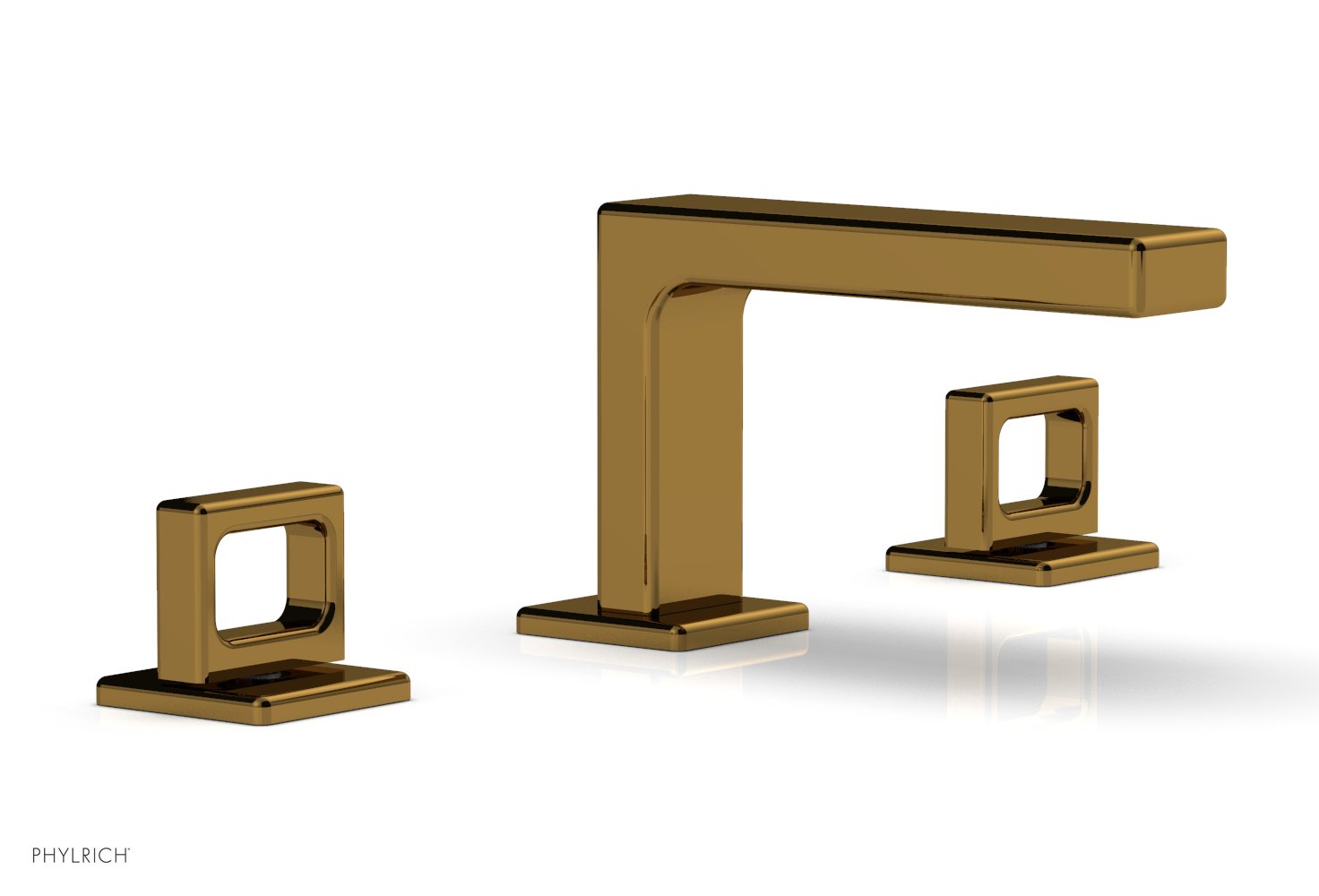 4-1/4" - Polished Gold - MIX Widespread Faucet - Ring Handles Height 290L-03 by Phylrich - New York Hardware