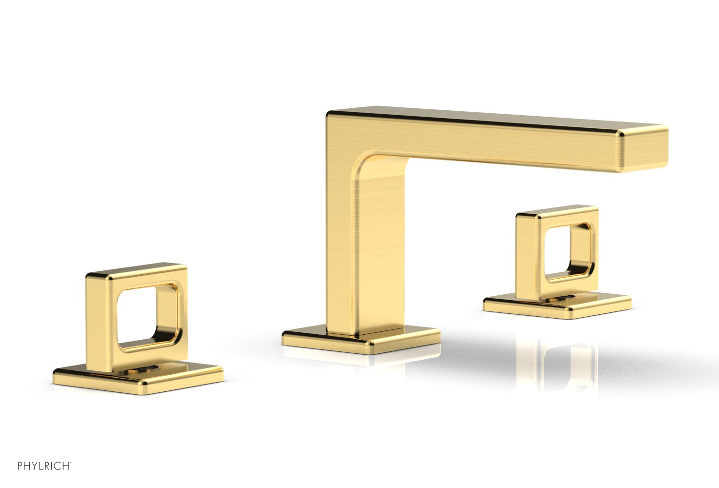 4-1/4" - Burnished Gold - MIX Widespread Faucet - Ring Handles Height 290L-03 by Phylrich - New York Hardware