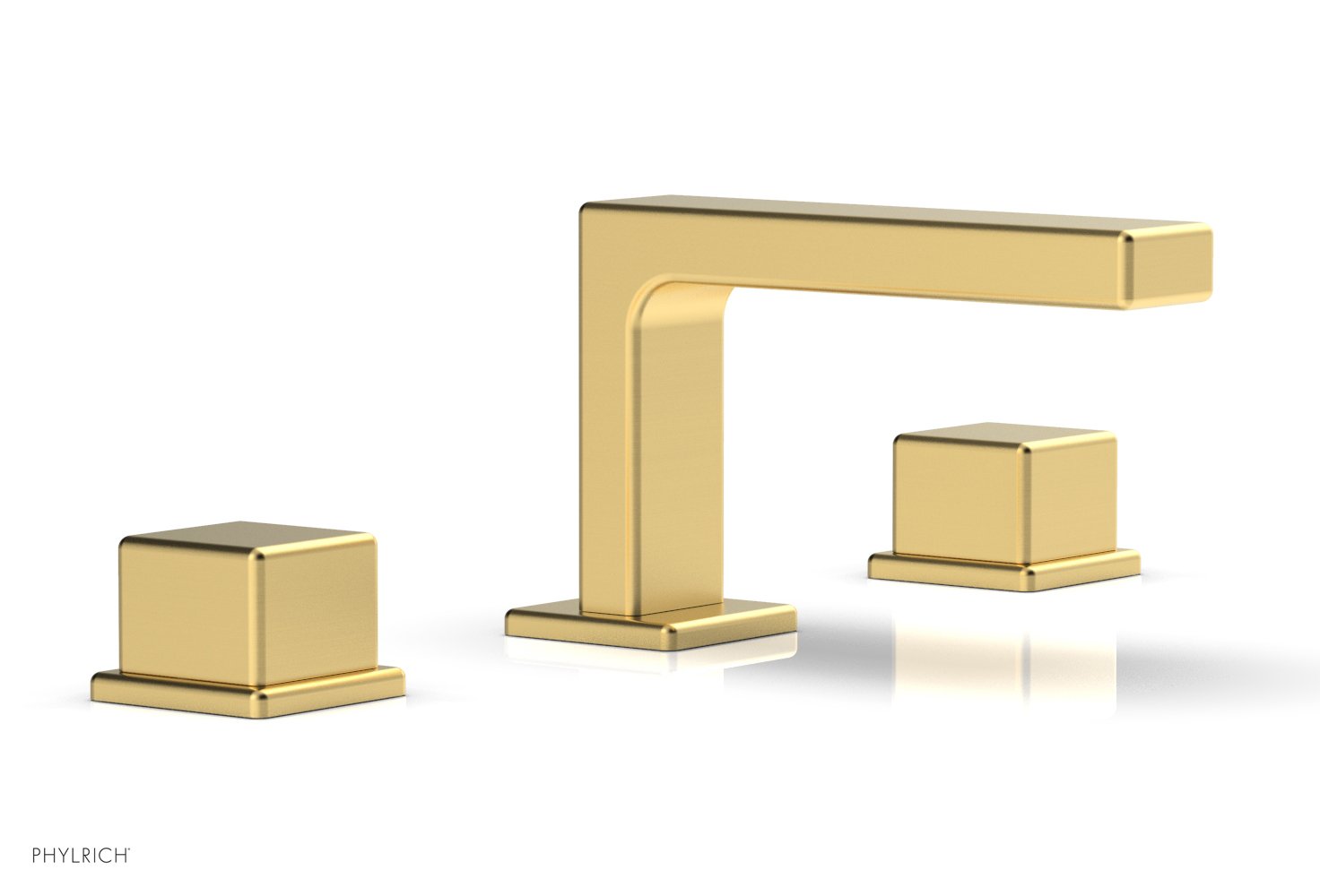 4-1/4" - Burnished Gold - MIX Widespread Faucet - Cube Handles Height 290L-04 by Phylrich - New York Hardware