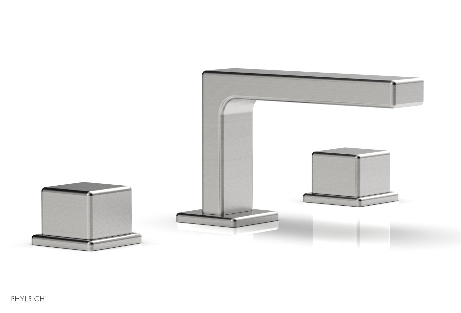 4-1/4" - Satin Chrome - MIX Widespread Faucet - Cube Handles Height 290L-04 by Phylrich - New York Hardware