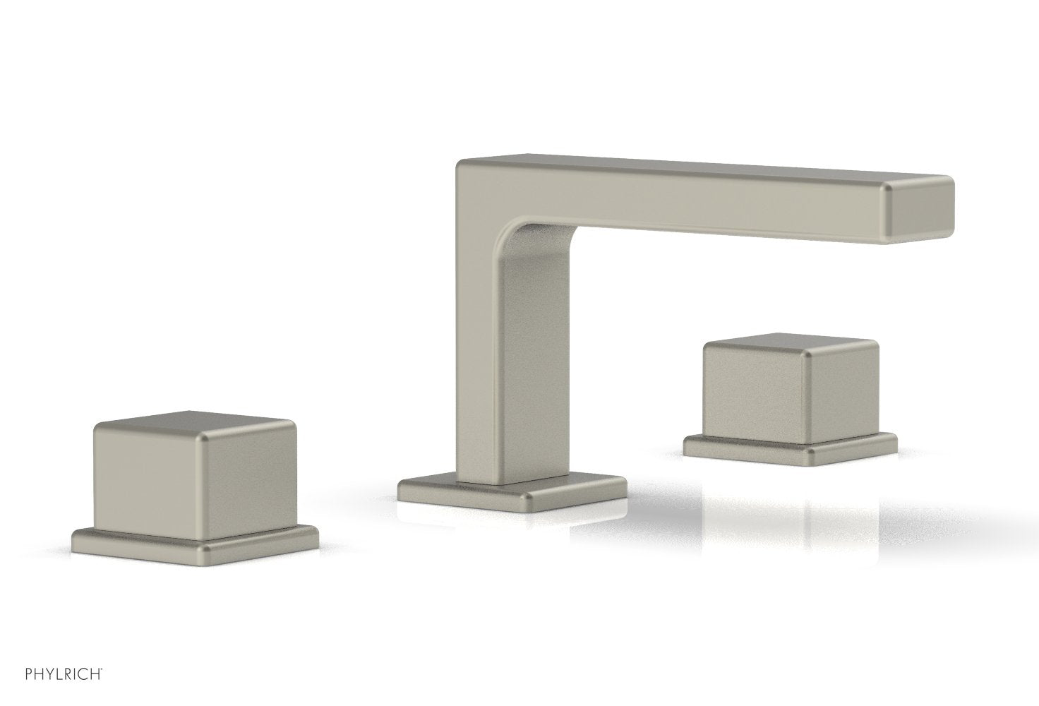 4-1/4" - Burnished Nickel - MIX Widespread Faucet - Cube Handles Height 290L-04 by Phylrich - New York Hardware