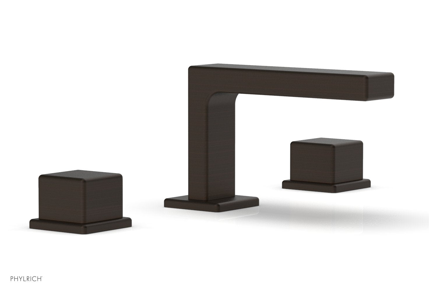 4-1/4" - Antique Bronze - MIX Widespread Faucet - Cube Handles Height 290L-04 by Phylrich - New York Hardware