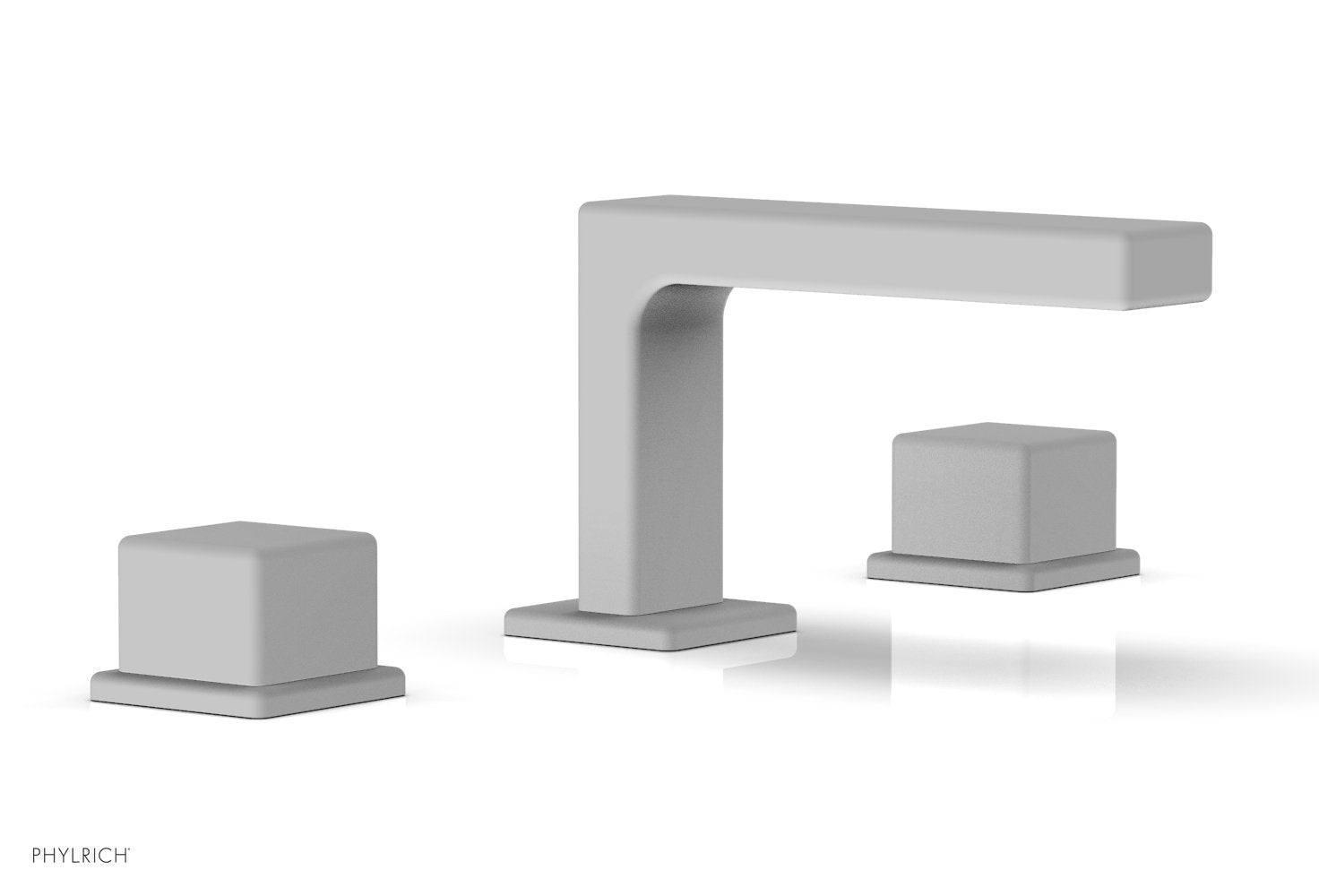 4-1/4" - Satin White - MIX Widespread Faucet - Cube Handles Height 290L-04 by Phylrich - New York Hardware