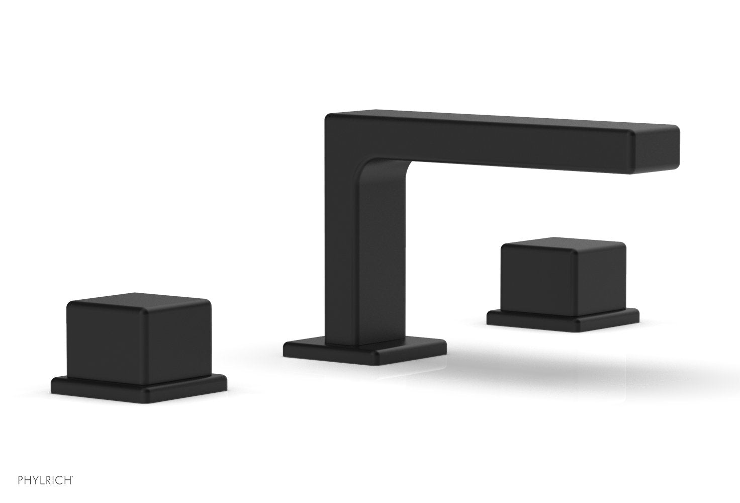 4-1/4" - Matte Black - MIX Widespread Faucet - Cube Handles Height 290L-04 by Phylrich - New York Hardware