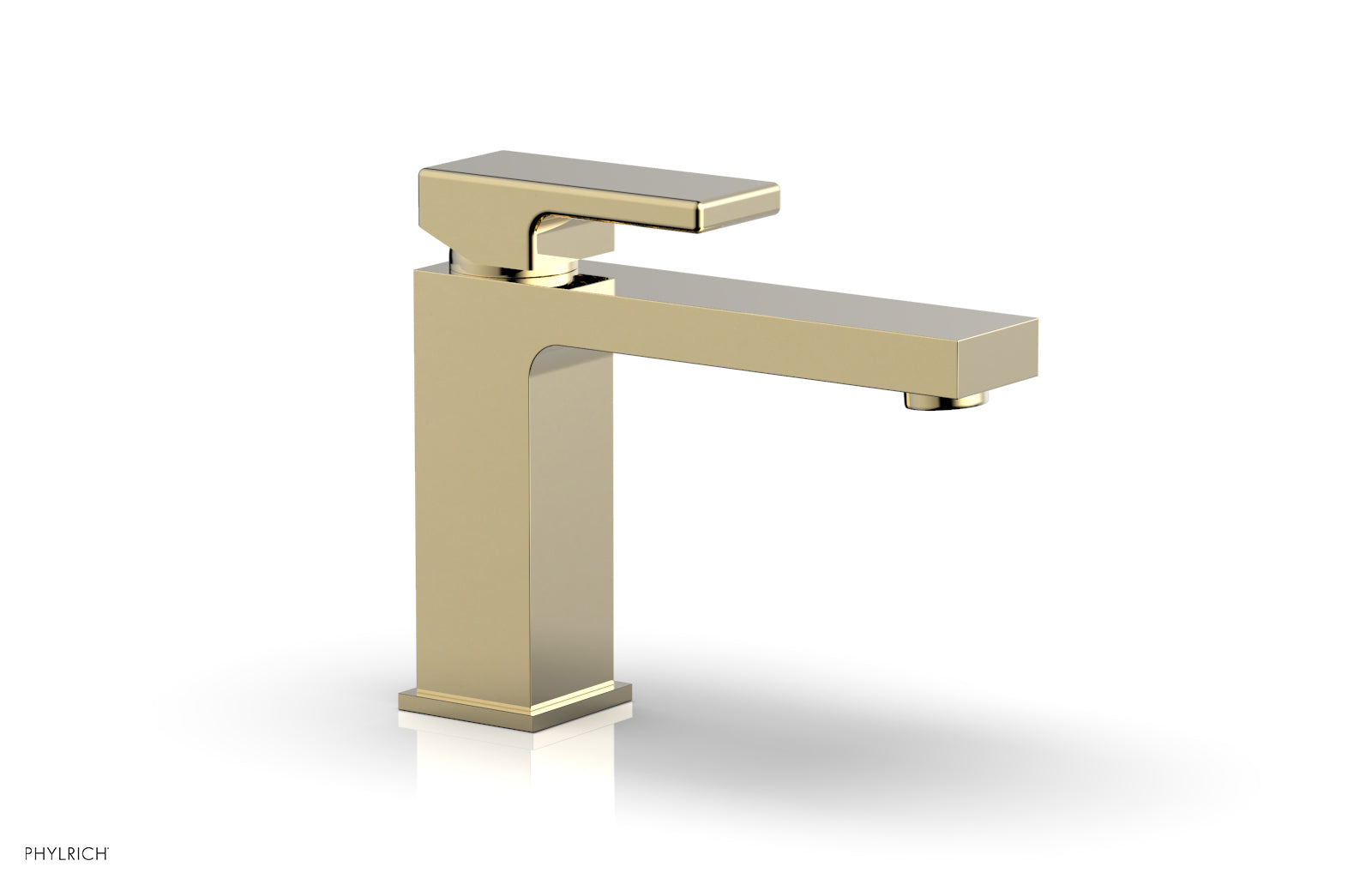 5" - Polished Brass Uncoated - MIX Single Hole Lavatory Faucet, Low - Blade Handle 290L-06 by Phylrich - New York Hardware