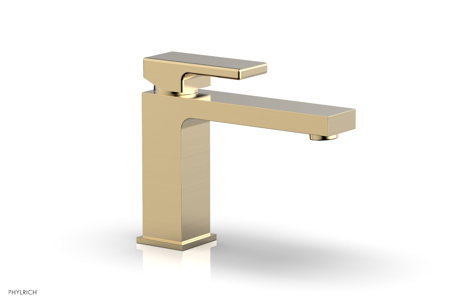 5" - Satin Brass - MIX Single Hole Lavatory Faucet, Low - Blade Handle 290L-06 by Phylrich - New York Hardware