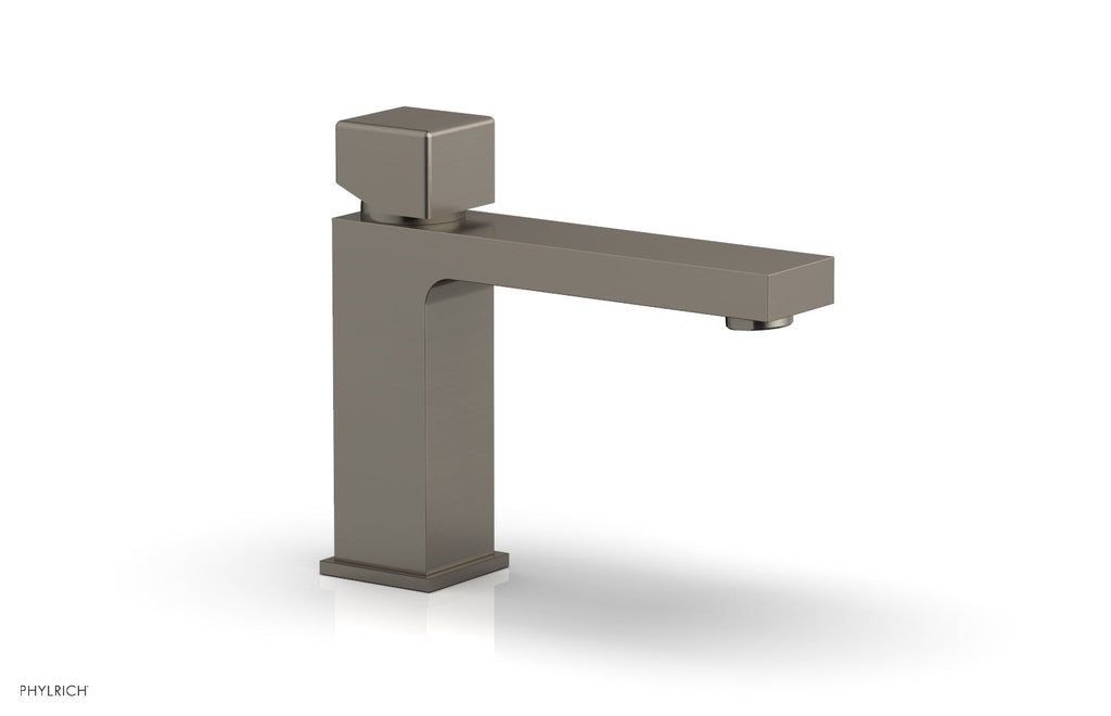 5" - Pewter - MIX Single Hole Lavatory Faucet, Low - Cube Handle 290L-08 by Phylrich - New York Hardware