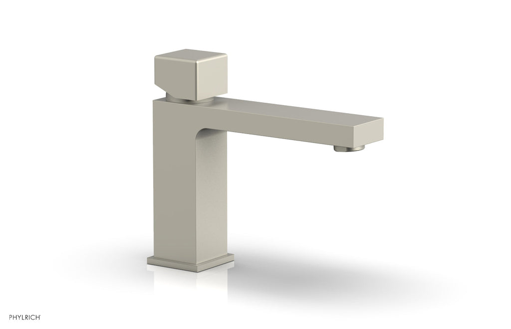 5" - Burnished Nickel - MIX Single Hole Lavatory Faucet, Low - Cube Handle 290L-08 by Phylrich - New York Hardware