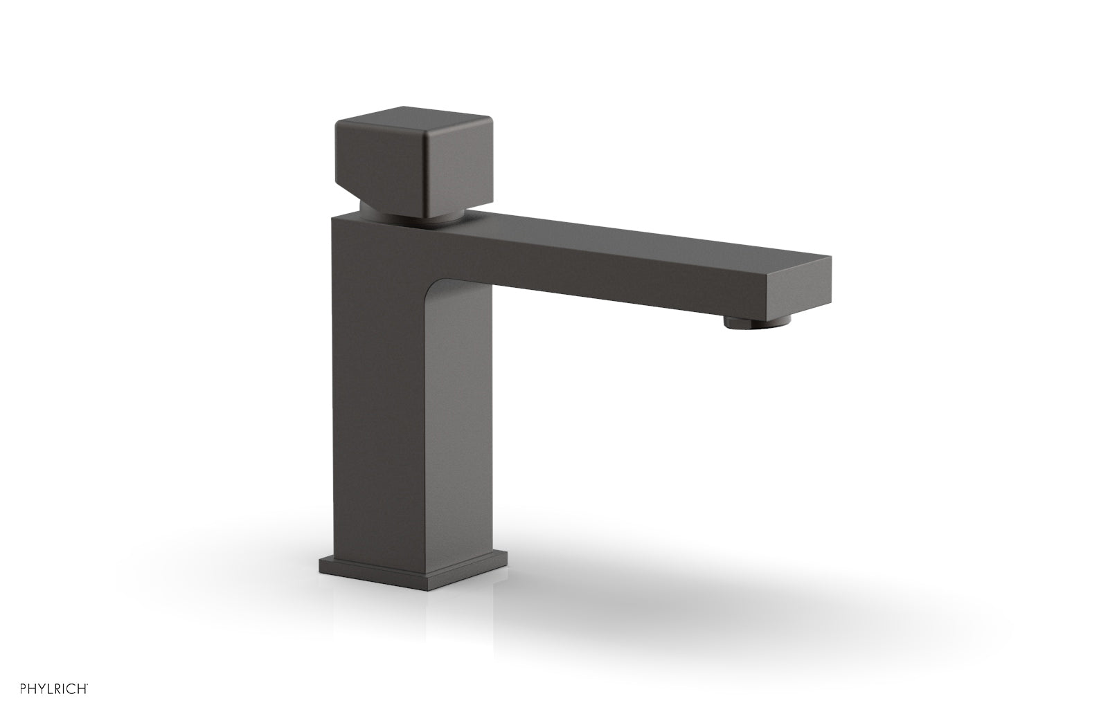 5" - Oil Rubbed Bronze - MIX Single Hole Lavatory Faucet, Low - Cube Handle 290L-08 by Phylrich - New York Hardware