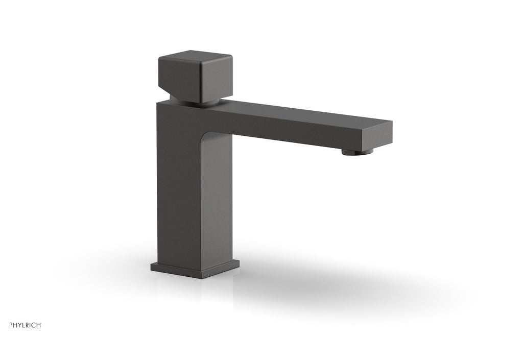 5" - Oil Rubbed Bronze - MIX Single Hole Lavatory Faucet, Low - Cube Handle 290L-08 by Phylrich - New York Hardware