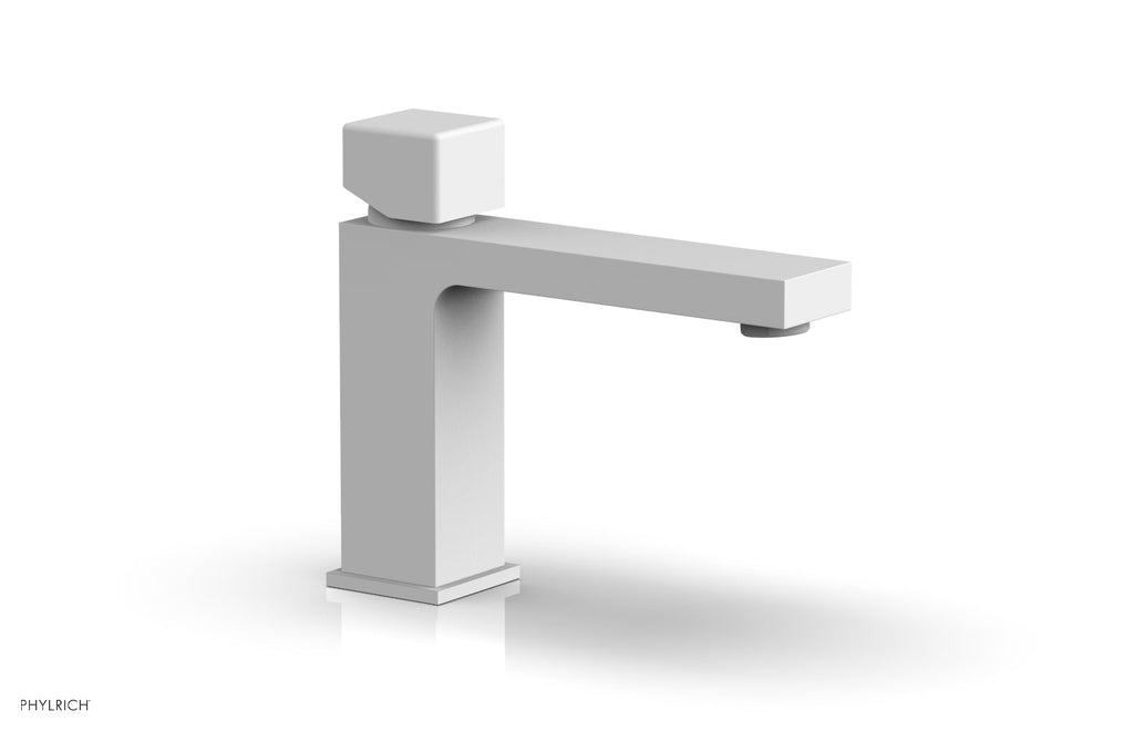 5" - Satin White - MIX Single Hole Lavatory Faucet, Low - Cube Handle 290L-08 by Phylrich - New York Hardware