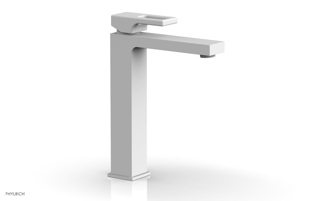 1-1/8" - Satin White - MIX Single Hole Lavatory Faucet, Tall - Ring Handle 290T-07 by Phylrich - New York Hardware