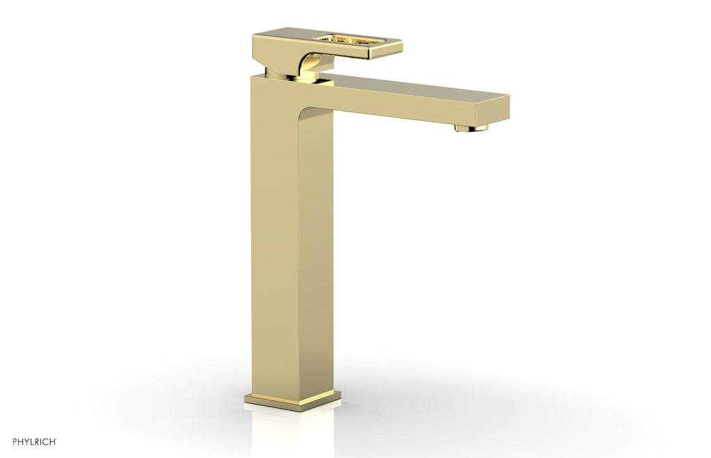 1-1/8" - French Brass - MIX Single Hole Lavatory Faucet, Tall - Ring Handle 290T-07 by Phylrich - New York Hardware