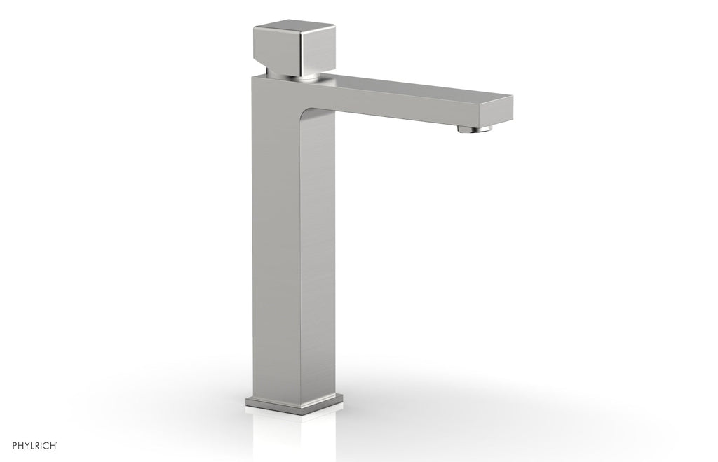 1-1/8" - Satin Chrome - MIX Single Hole Lavatory Faucet, Tall - Cube Handle 290T-08 by Phylrich - New York Hardware