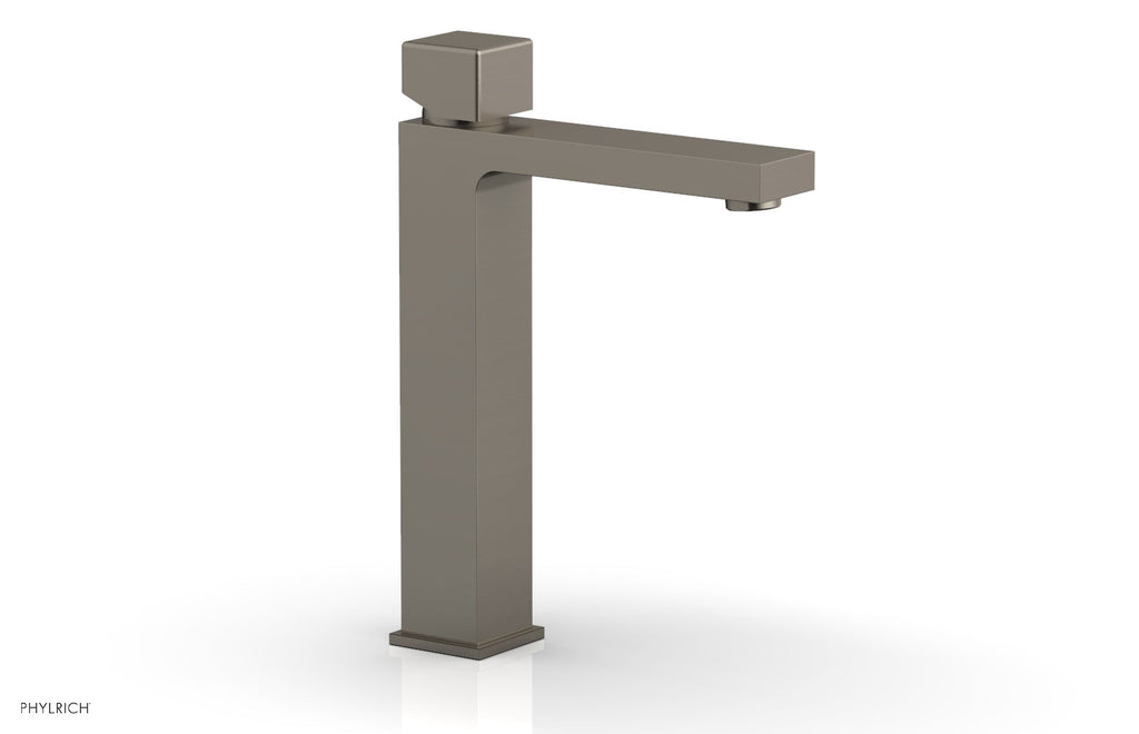 1-1/8" - Pewter - MIX Single Hole Lavatory Faucet, Tall - Cube Handle 290T-08 by Phylrich - New York Hardware