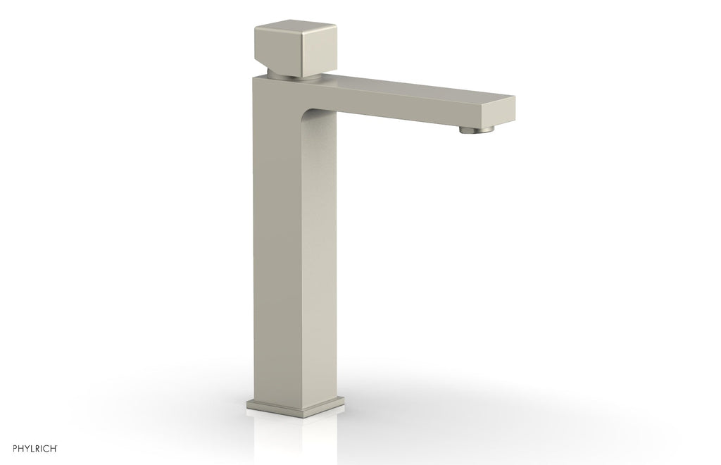 1-1/8" - Burnished Nickel - MIX Single Hole Lavatory Faucet, Tall - Cube Handle 290T-08 by Phylrich - New York Hardware