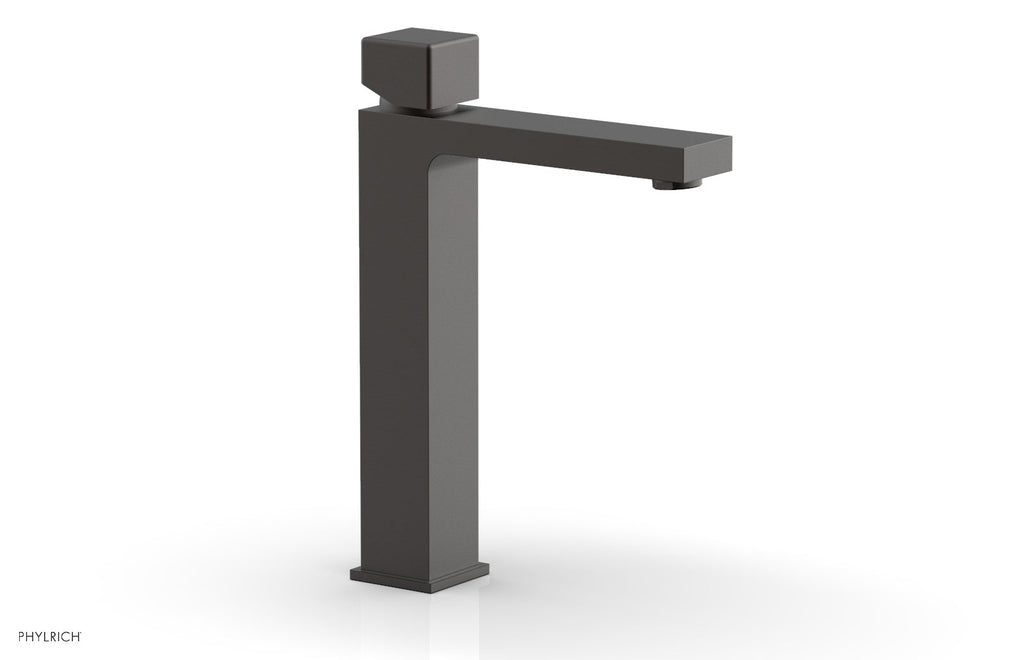 1-1/8" - Oil Rubbed Bronze - MIX Single Hole Lavatory Faucet, Tall - Cube Handle 290T-08 by Phylrich - New York Hardware