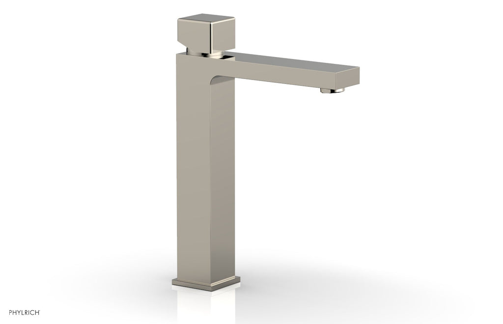 1-1/8" - Polished Nickel - MIX Single Hole Lavatory Faucet, Tall - Cube Handle 290T-08 by Phylrich - New York Hardware