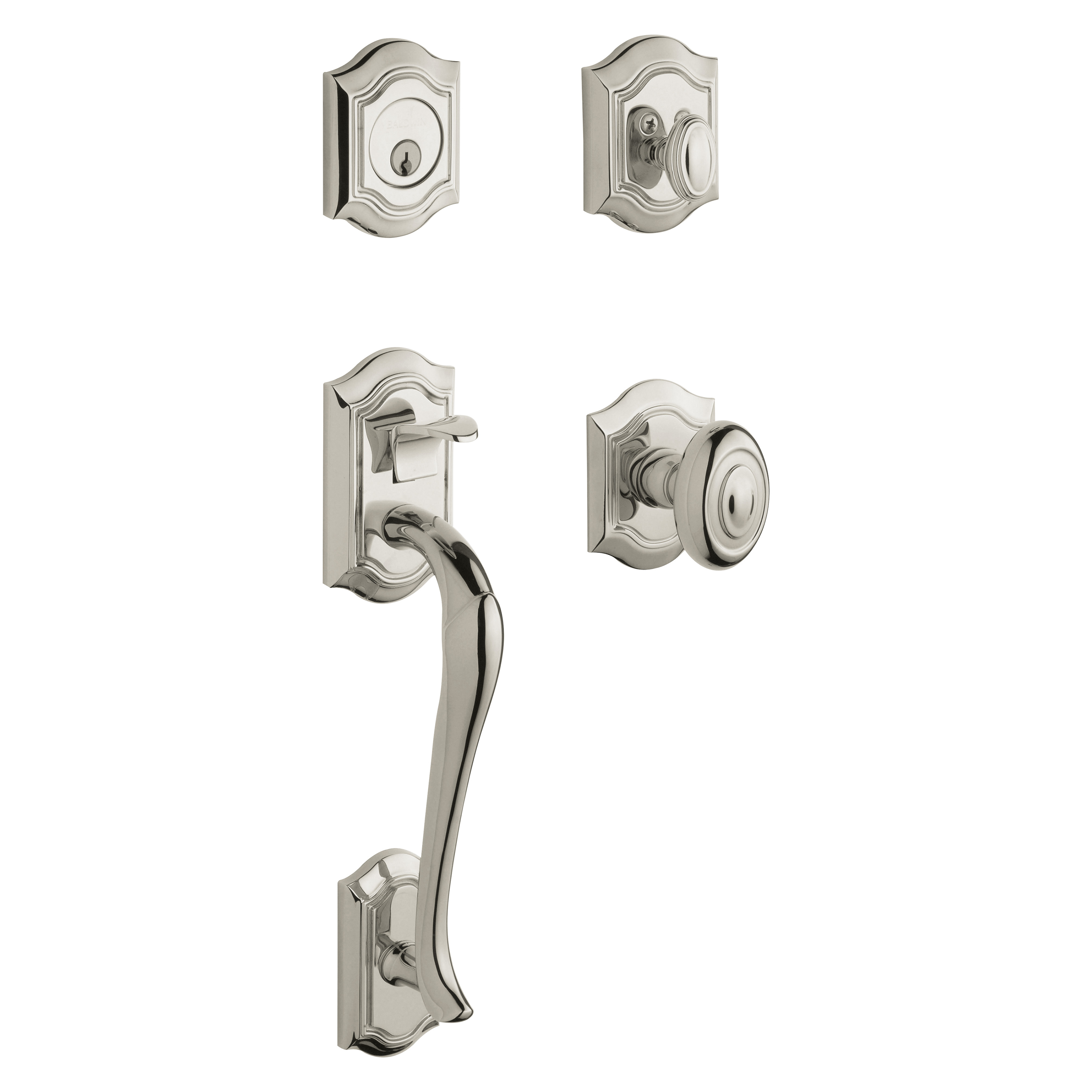Baldwin Bethpage Sectional Trim with 5077 Knob and Arch Interior