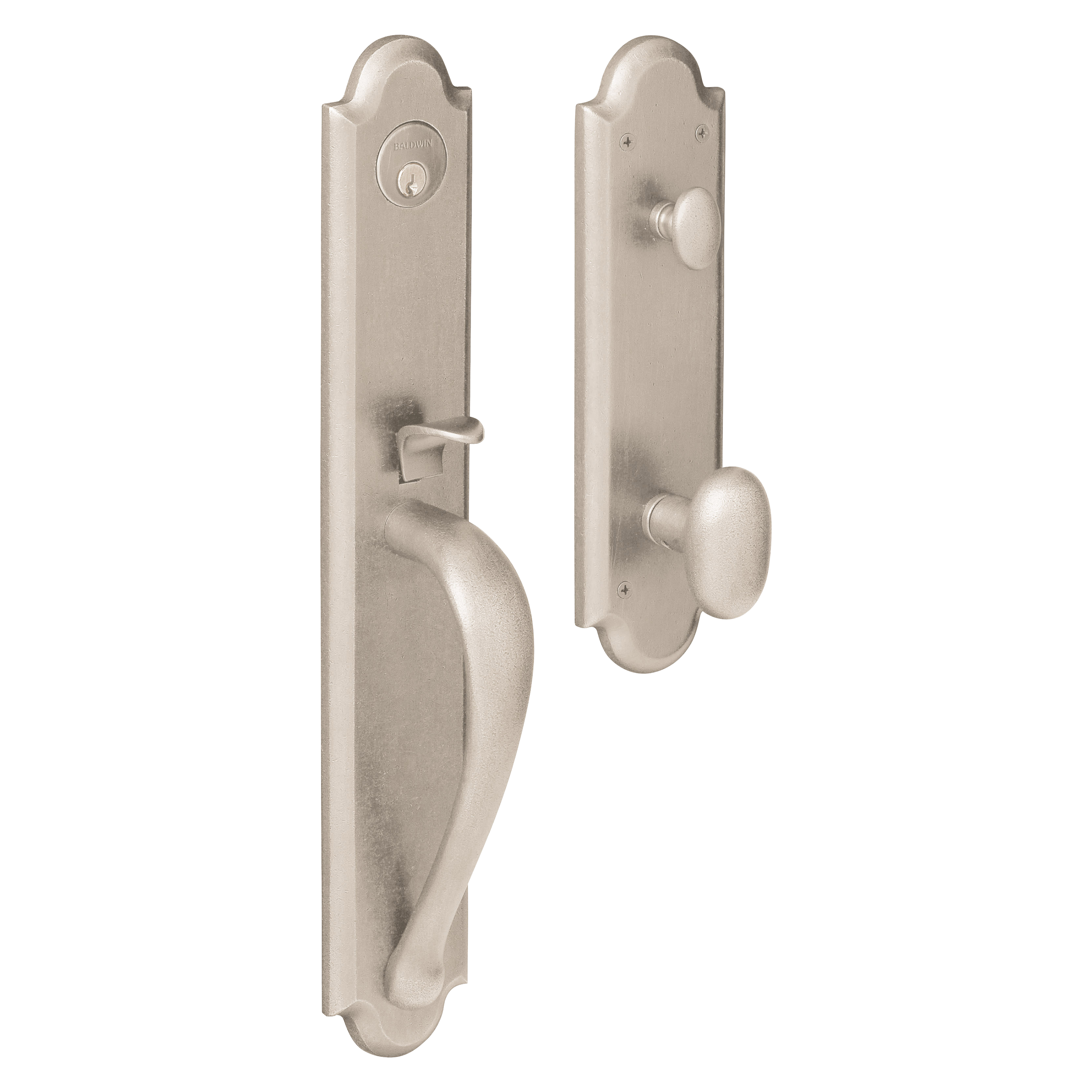 Baldwin Boulder Full Single Cylinder Handleset with 5024 Oval Knob