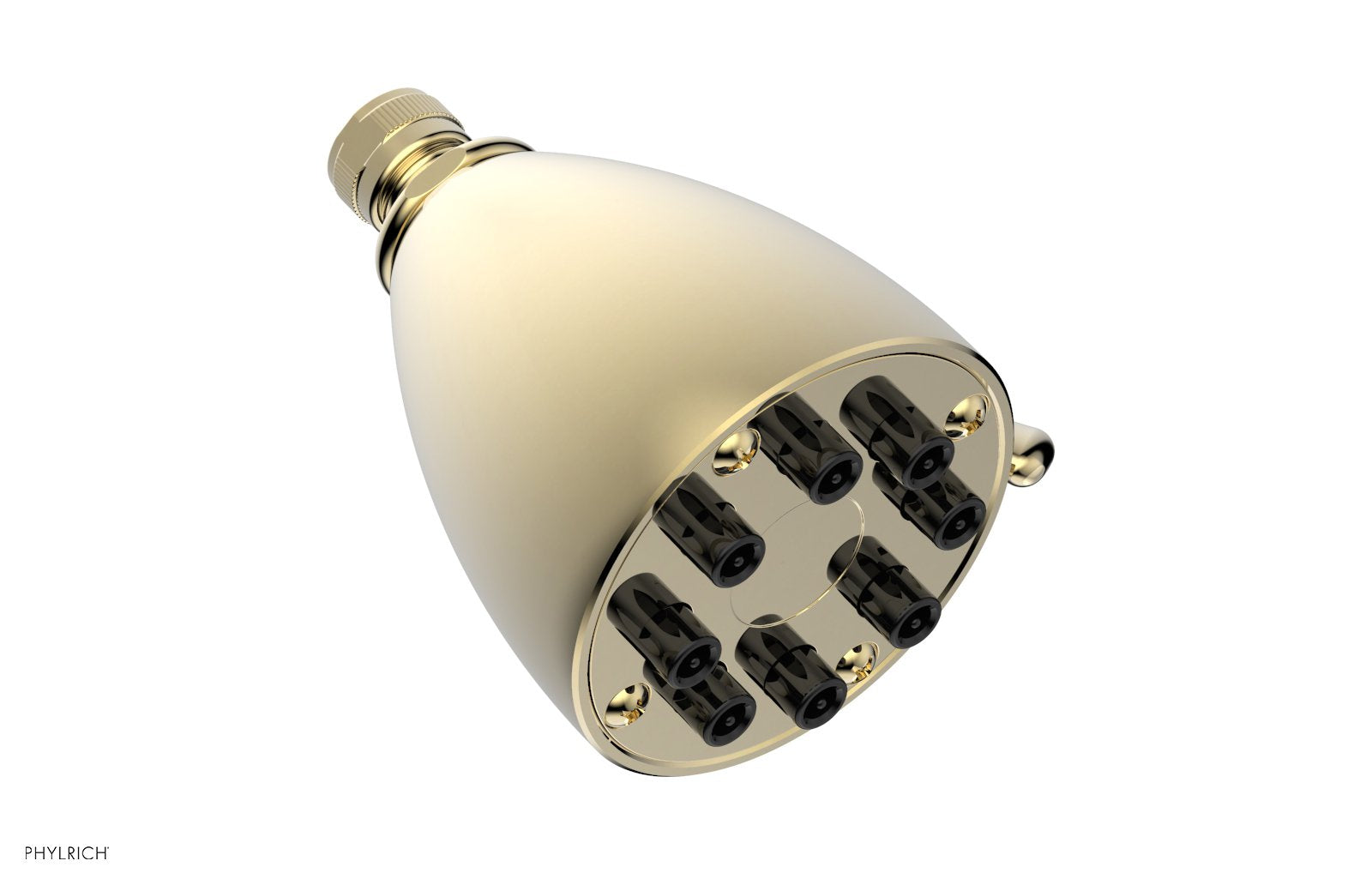 8" - Polished Brass Uncoated - Jet Smooth Shower Head 3-083 by Phylrich - New York Hardware