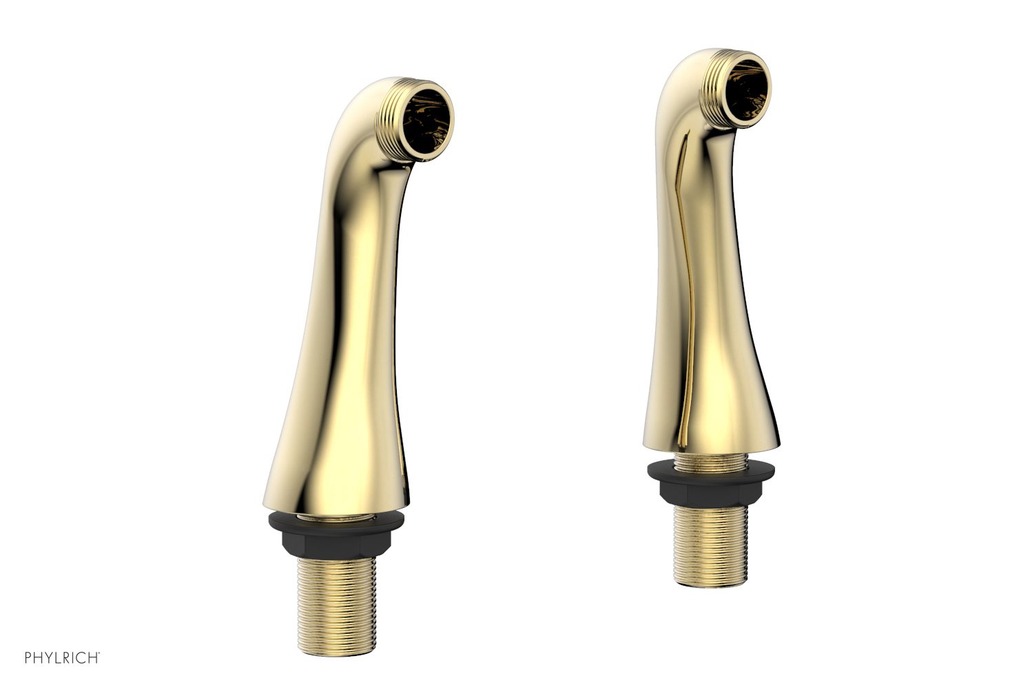 5" - Polished Brass Uncoated - Pair of Deck Risers Only 3-307 (Does NOT Include Tub Filler or Hand Shower) by Phylrich - New York Hardware