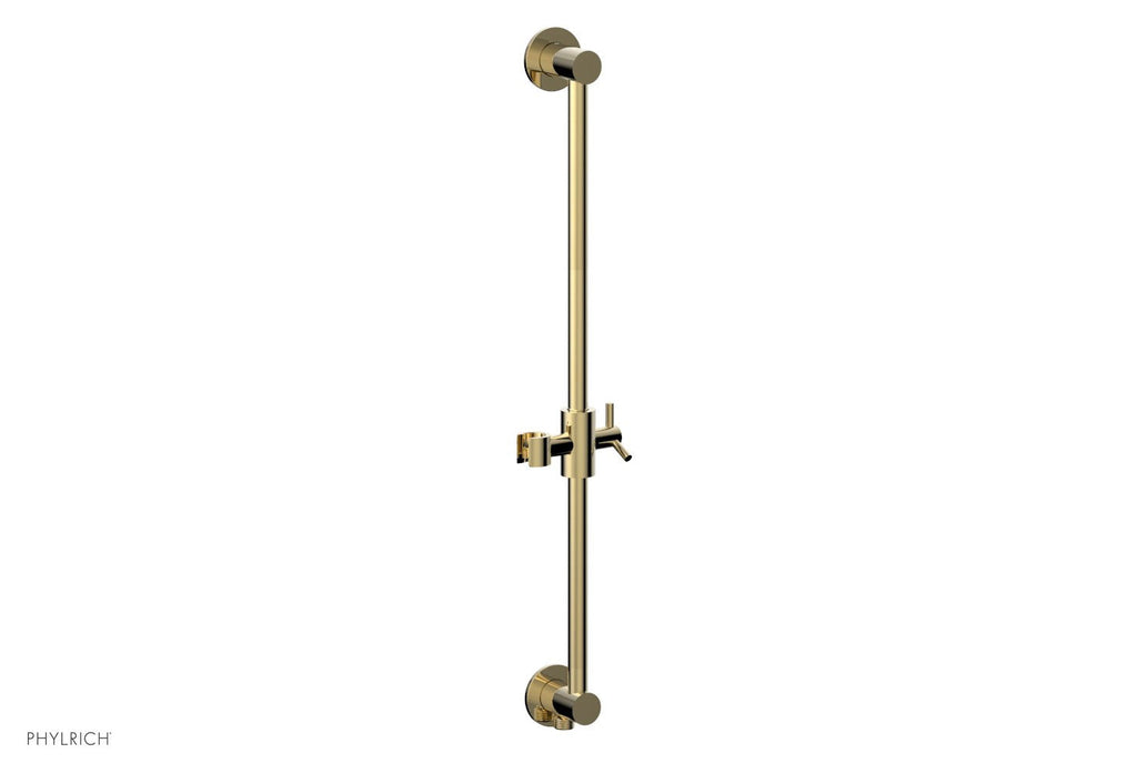 24" - Polished Brass Uncoated - Integrated Slide Bar with built in Hose Outlet 3-559 by Phylrich - New York Hardware