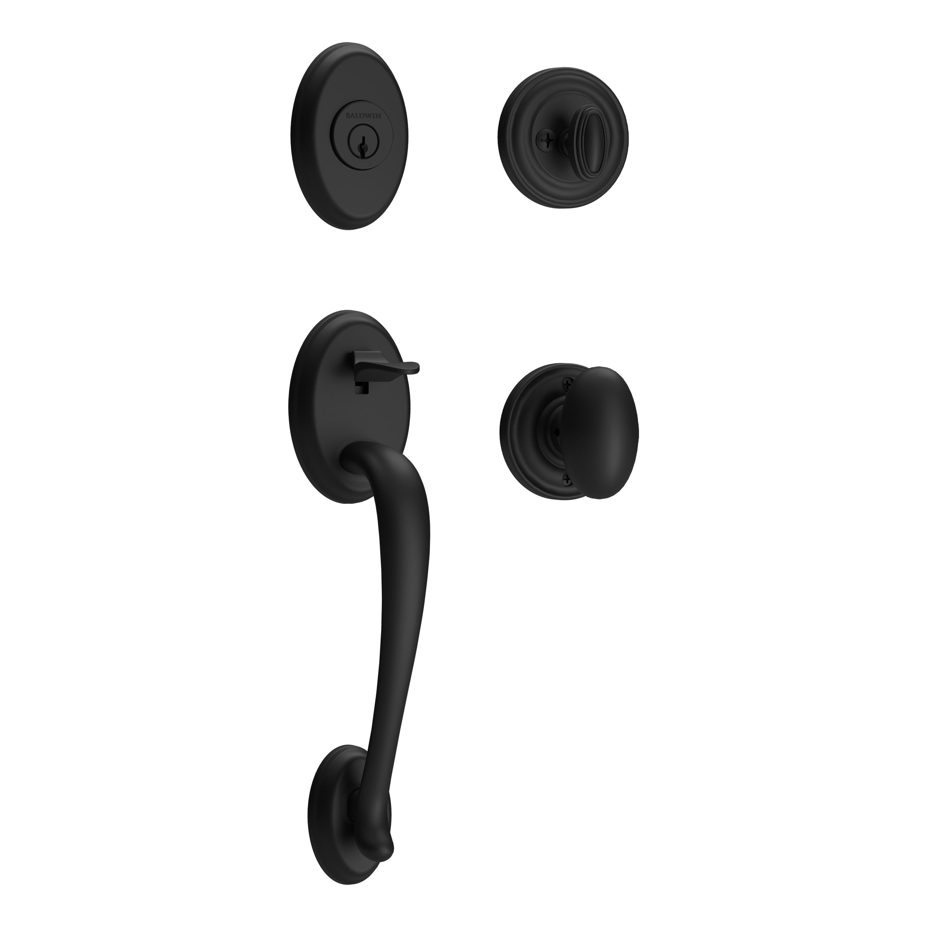 Baldwin Reserve Columbus Single Cylinder Handleset With Ellipse Knob
