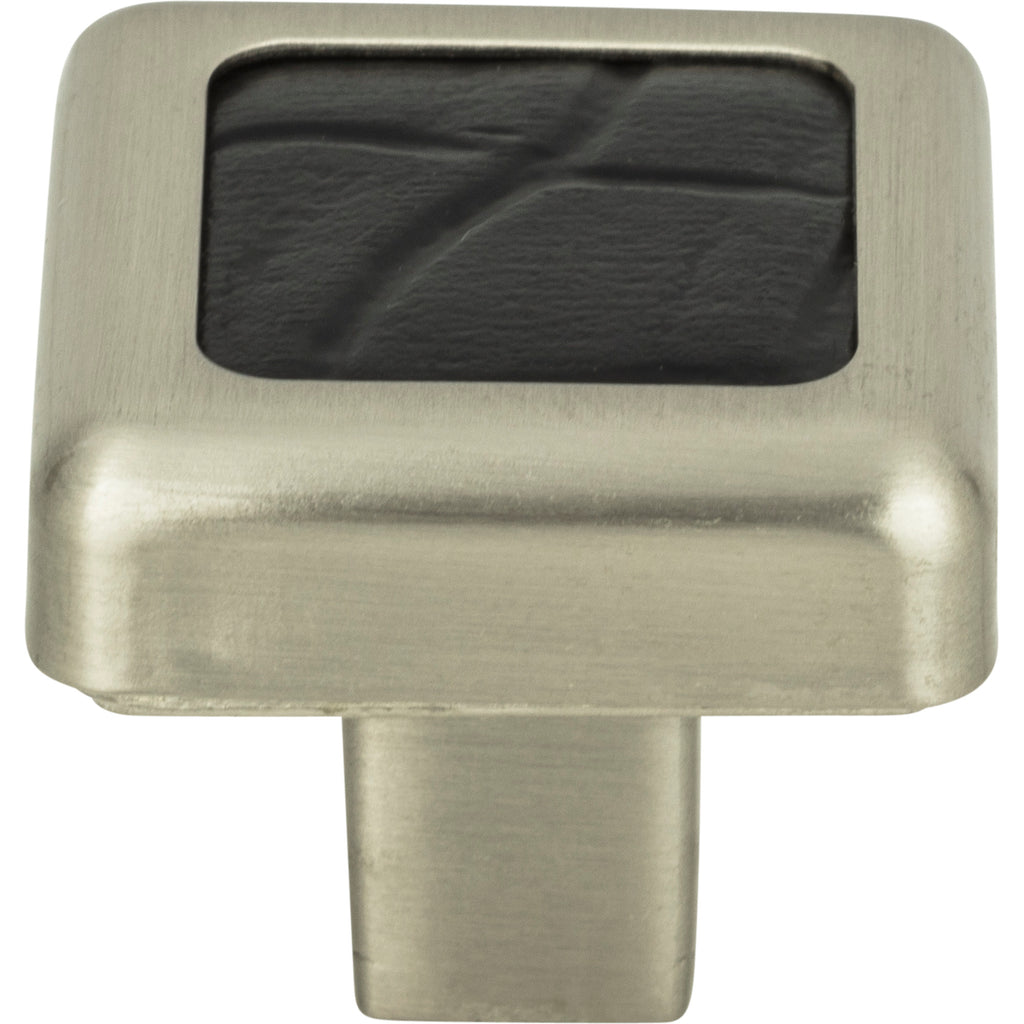 Paradigm Square Knob by Atlas Brushed Nickel / Black Croc