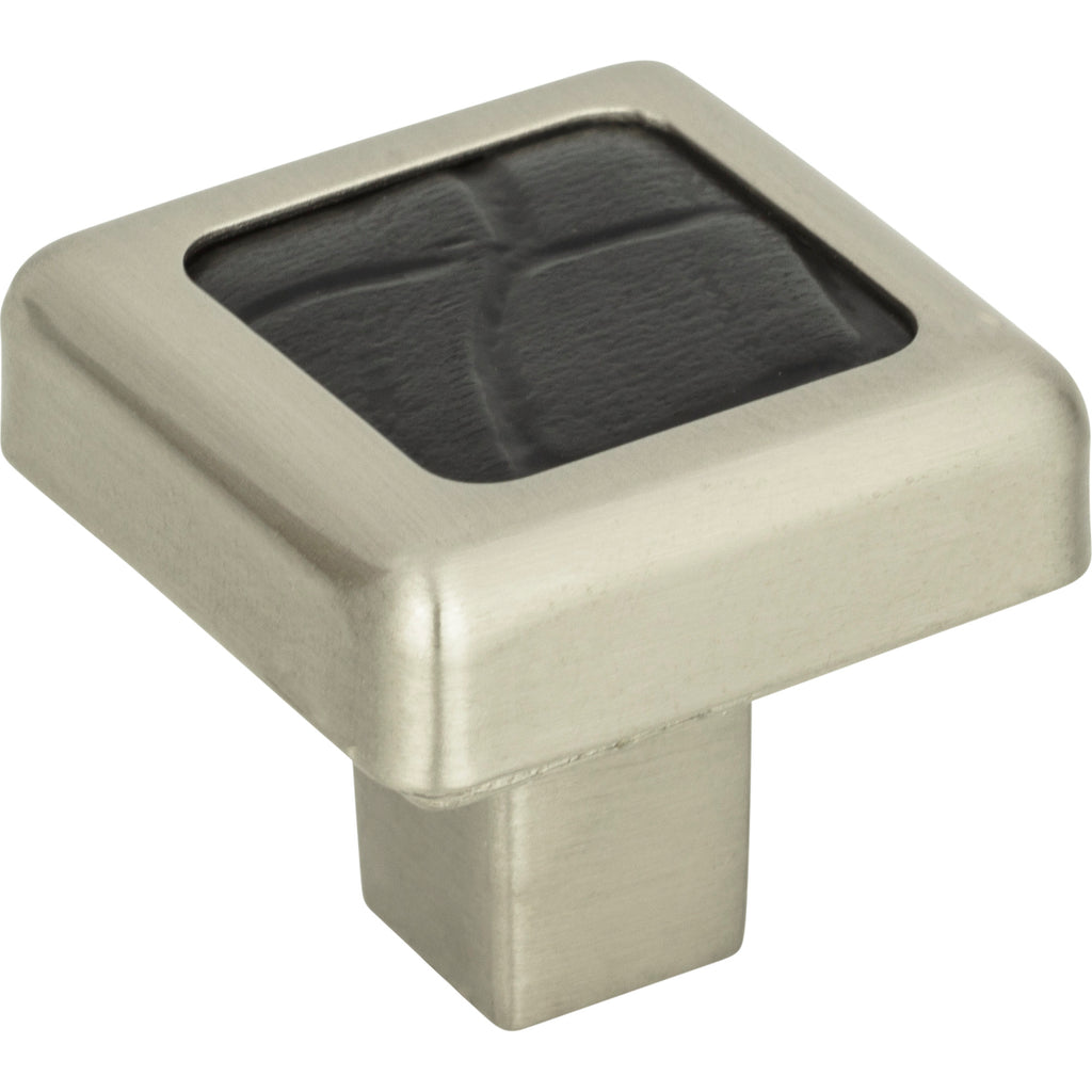 Paradigm Square Knob by Atlas Brushed Nickel / Black Croc