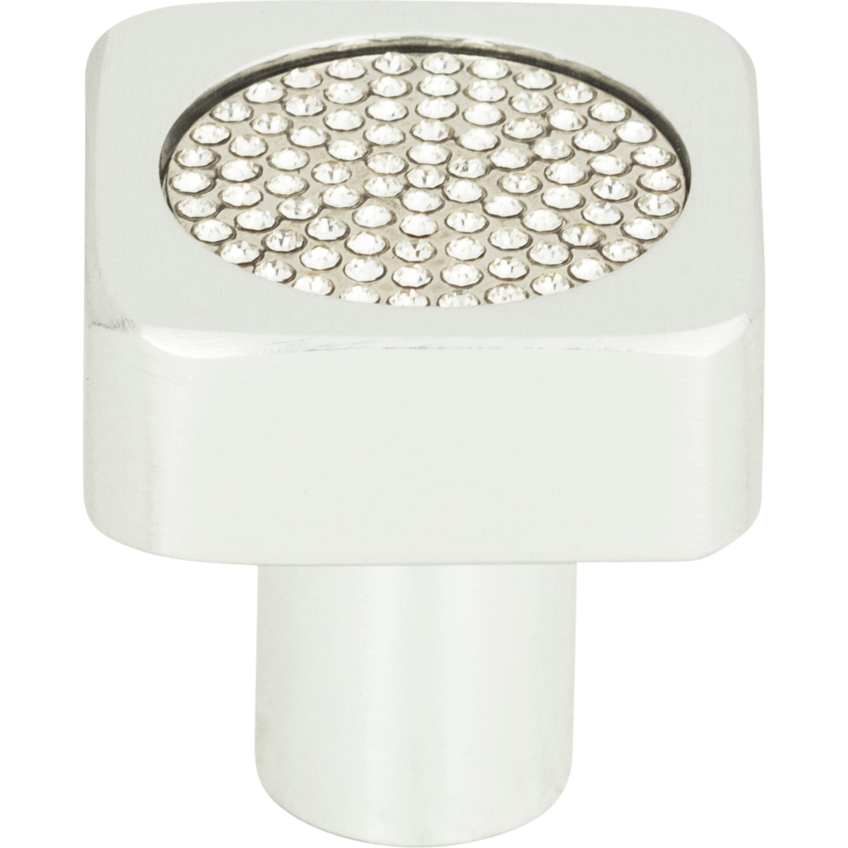 Atlas Crystal Square Inset Knob Matte Chrome / 1"